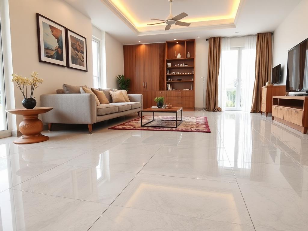 Vitrified floor tile installation in Vadodara